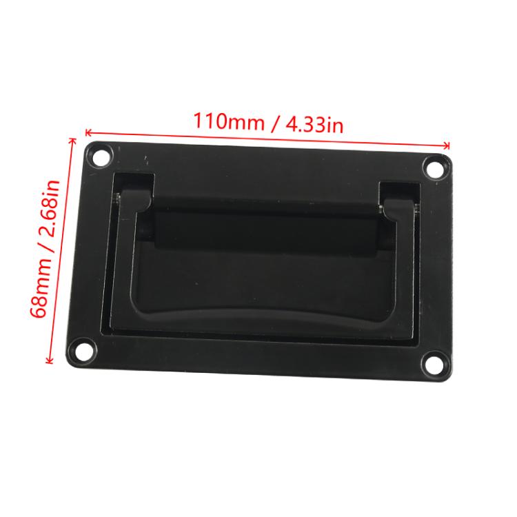 Recessed Foldable Invisible Handle for RV Boat Deck Hatches, Color: Black with Screws