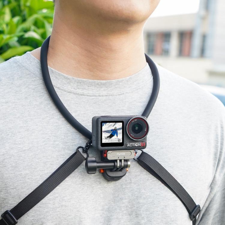 Flymile Magnetic Quick-Release Neck Mount for Action Cameras POV Chest Harness for Hands-Free Recording - Black
