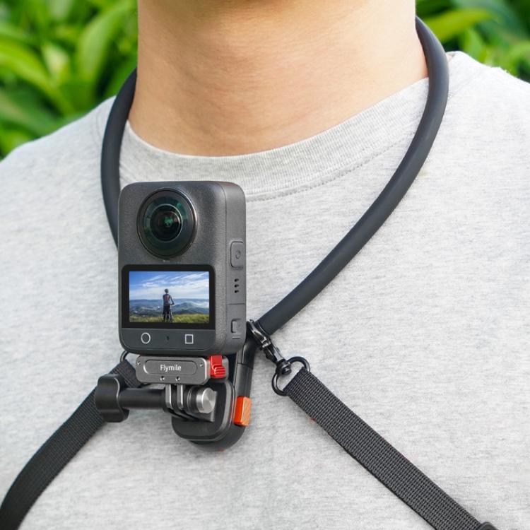 Flymile Magnetic Quick-Release Neck Mount for Action Cameras POV Chest Harness for Hands-Free Recording - Black