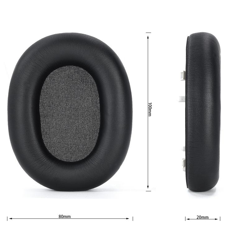 For Sony WH-1000XM6 Headphone 1pair Replacement Protein Ear Pads Soft Foam Ear Cushions - Black