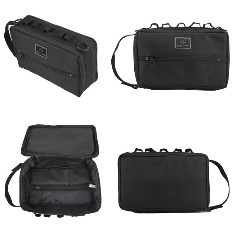 COOL CAMP CF-3303 Car Tissue Hanging Bag Outdoor Camping Tool Tableware Storage Bag - Black