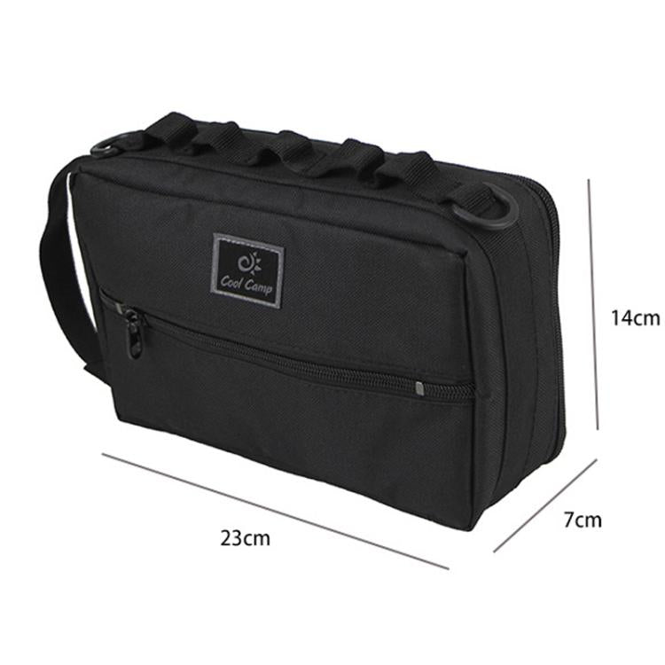 COOL CAMP CF-3303 Car Tissue Hanging Bag Outdoor Camping Tool Tableware Storage Bag - Black
