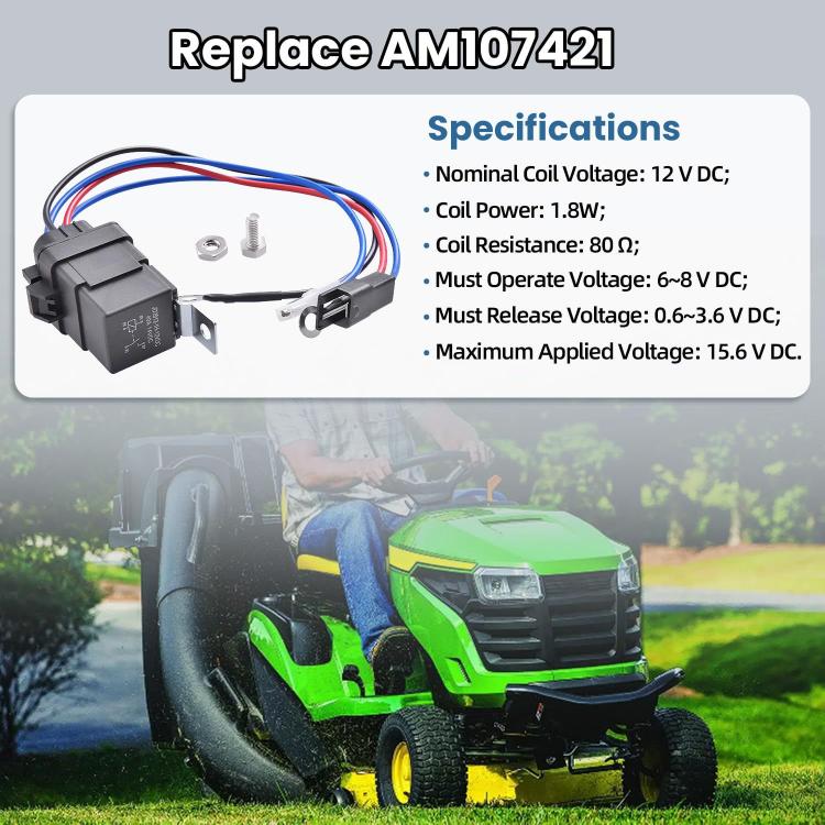 AM107421 Switch Starter Relay Kit for John Deere - 40A/30A  12VDC