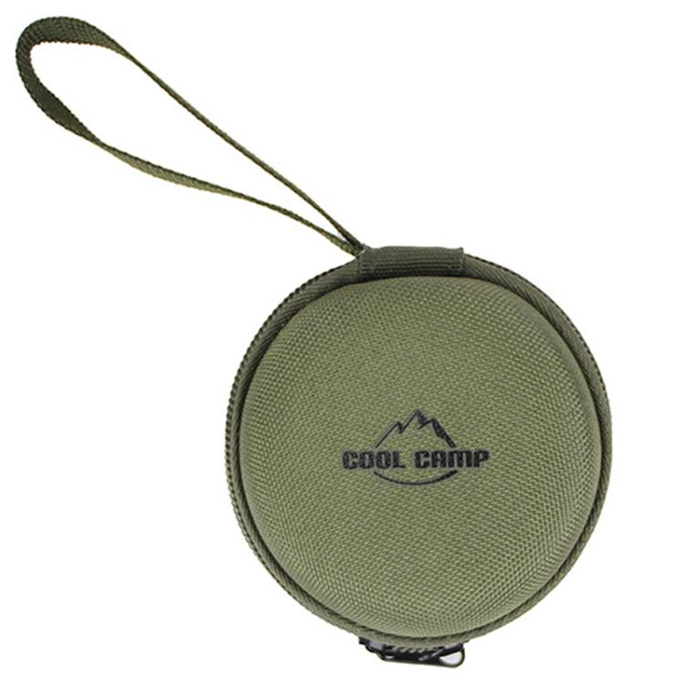 COOL CAMP CF-3023 Round Zipper Coin Pouch Portable Headphone Storage Case For Outdoor Camping