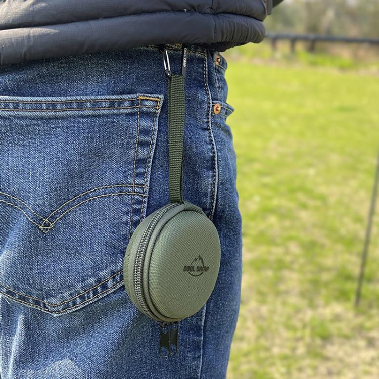 COOL CAMP CF-3023 Round Zipper Coin Pouch Portable Headphone Storage Case For Outdoor Camping