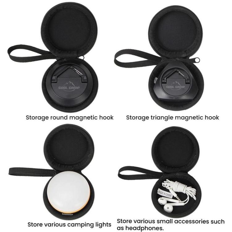 COOL CAMP CF-3023 Round Zipper Coin Pouch Portable Headphone Storage Case For Outdoor Camping