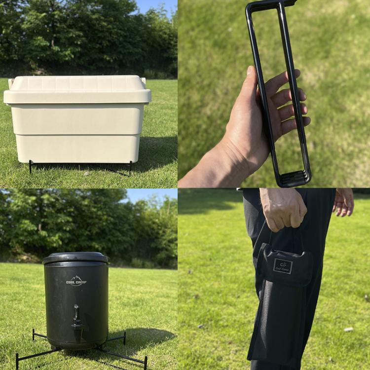 COOL CAMP CF-7001 Outdoor Camping Folding Storage Rack Camping Water Bucket Base Support Mat - Black