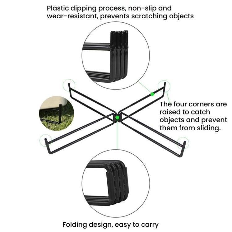 COOL CAMP CF-7001 Outdoor Camping Folding Storage Rack Camping Water Bucket Base Support Mat - Black