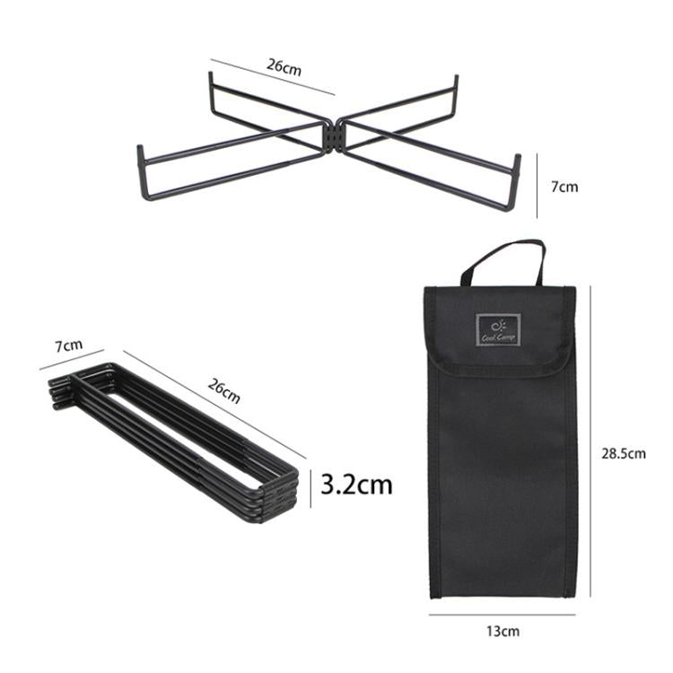 COOL CAMP CF-7001 Outdoor Camping Folding Storage Rack Camping Water Bucket Base Support Mat - Black