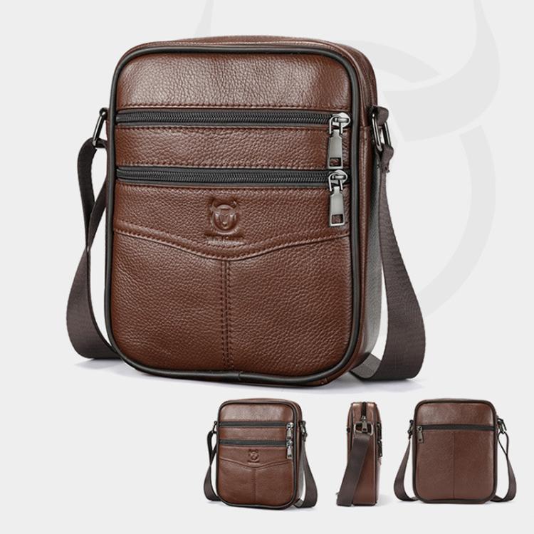 BULL CAPTAIN 8-Inch Vintage Leather Shoulder Bag Crossbody Wallet
