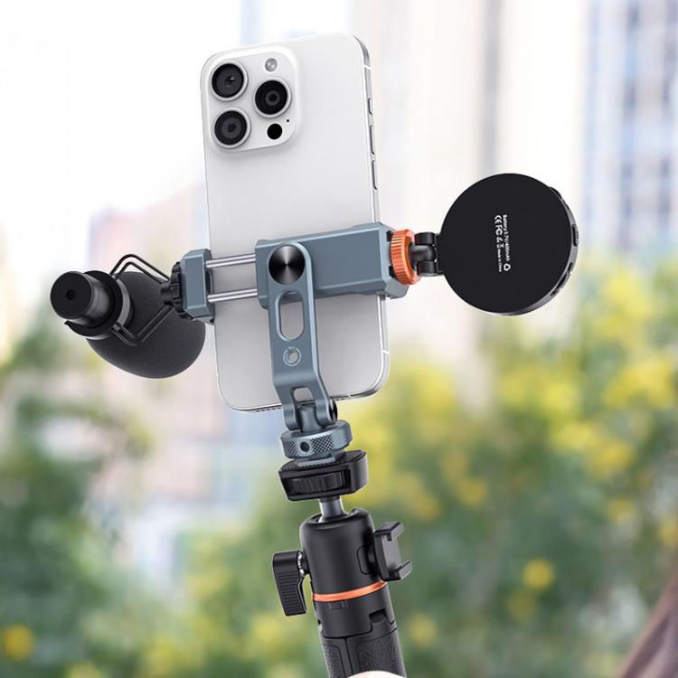 VRIG PH-18 Aluminum Alloy Dual-Head Cold Shoe Phone Mount With Dual 1/4 inch Screw Holes For Horizontal/Vertical Tilting Shooting
