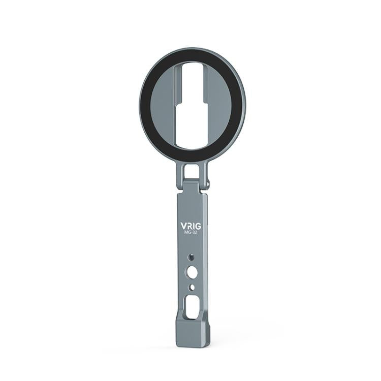 VRIG MG-32 Aluminum Alloy Magsafe Magnetic Folding Dual Cold Shoe 1/4 Inch Screw Hole Extension Smartphone Mount