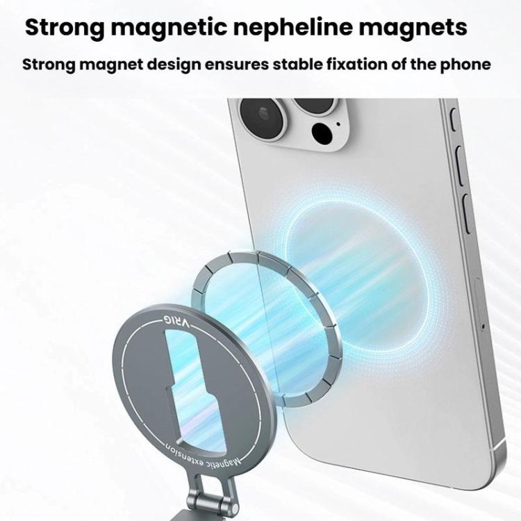 VRIG MG-32 Aluminum Alloy Magsafe Magnetic Folding Dual Cold Shoe 1/4 Inch Screw Hole Extension Smartphone Mount