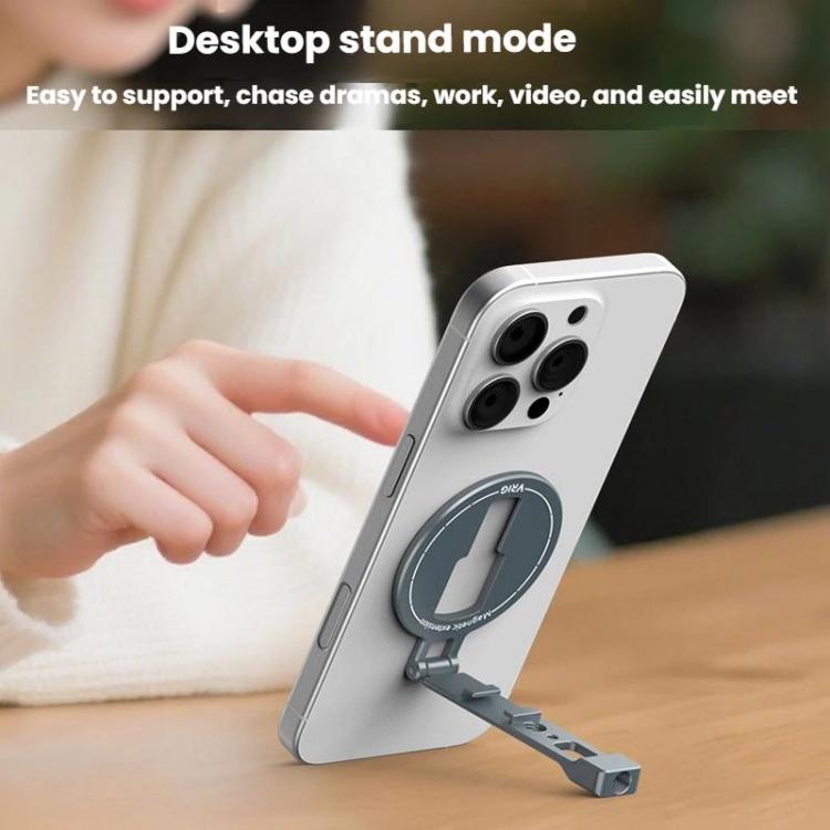 VRIG MG-32 Aluminum Alloy Magsafe Magnetic Folding Dual Cold Shoe 1/4 Inch Screw Hole Extension Smartphone Mount