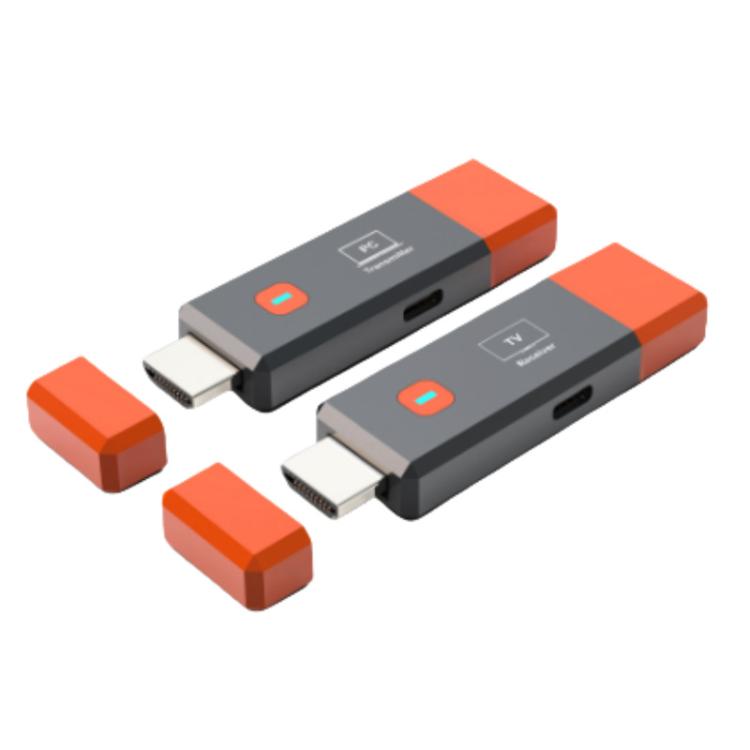 HDMI Wireless Transmitter 50M Signal Extension 1080P WIFI Computer Wireless Casting Same Screen, Transmitter + Receiver - Orange