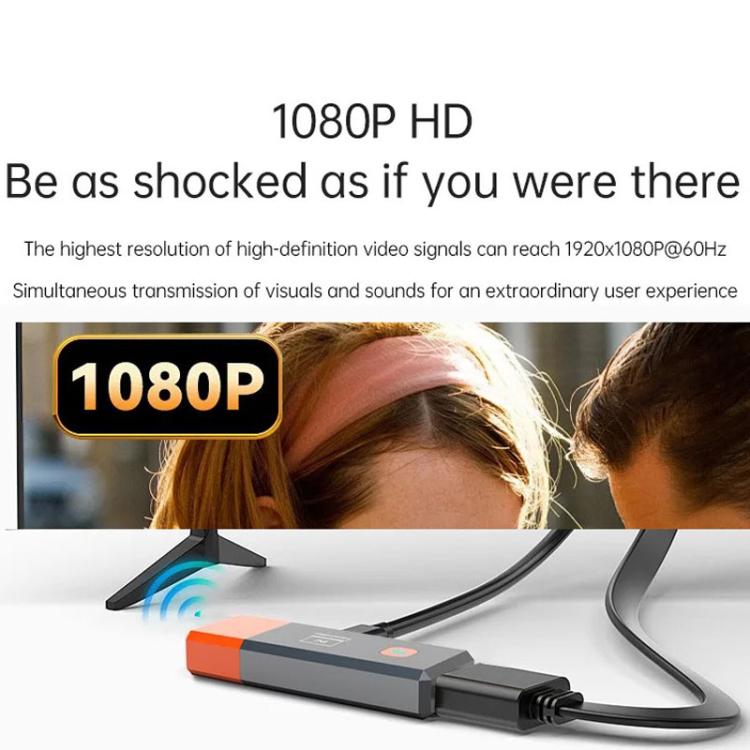 HDMI Wireless Transmitter 50M Signal Extension 1080P WIFI Computer Wireless Casting Same Screen, Transmitter + Receiver - Orange