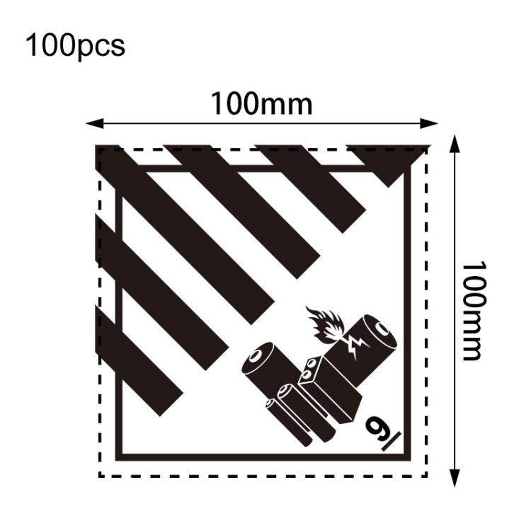100pcs Logistics Air Freight Carton Sealing Sticker Lithium Battery Label Fragile Label, Spec: Lithium Battery Category 9: 10x10cm