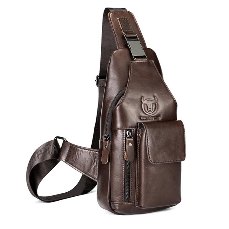 BULL CAPTAIN 8 inch Vintage Men Genuine Leather Crossbody Bag