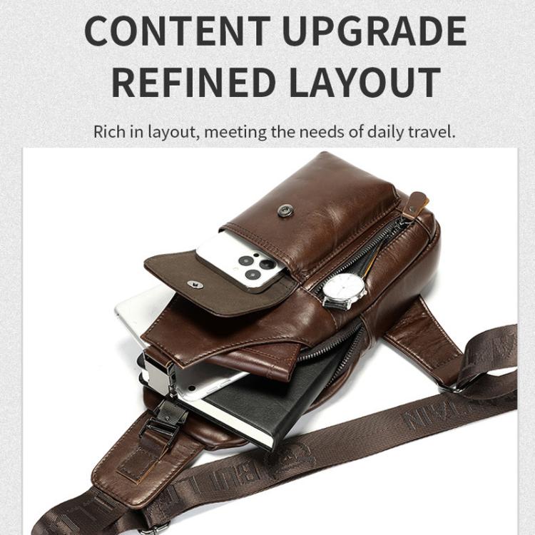 BULL CAPTAIN 8 inch Vintage Men Genuine Leather Crossbody Bag