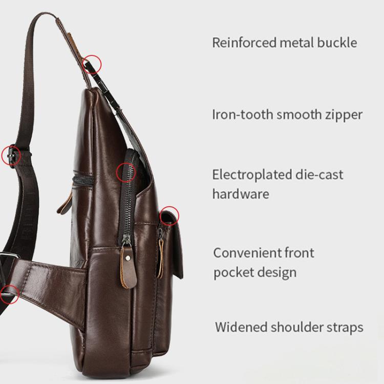 BULL CAPTAIN 8 inch Vintage Men Genuine Leather Crossbody Bag