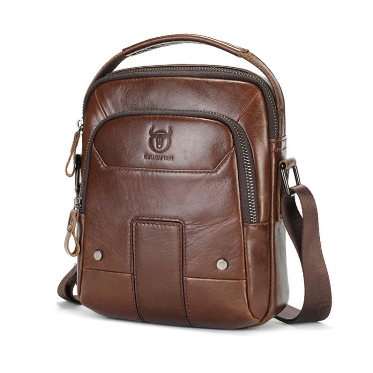 BULL CAPTAIN Vintage Men Genuine Leather Tablet Shoulder Bag