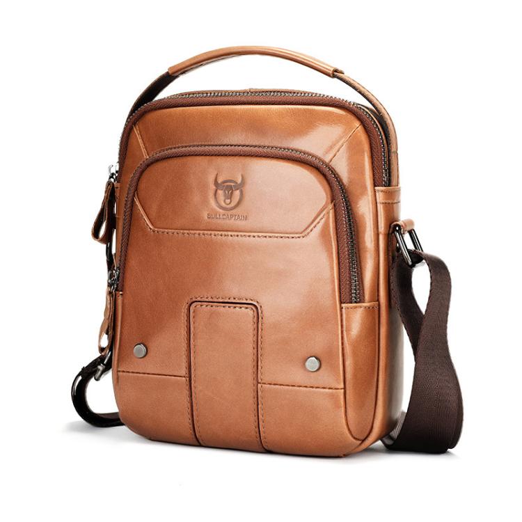 BULL CAPTAIN Vintage Men Genuine Leather Tablet Shoulder Bag