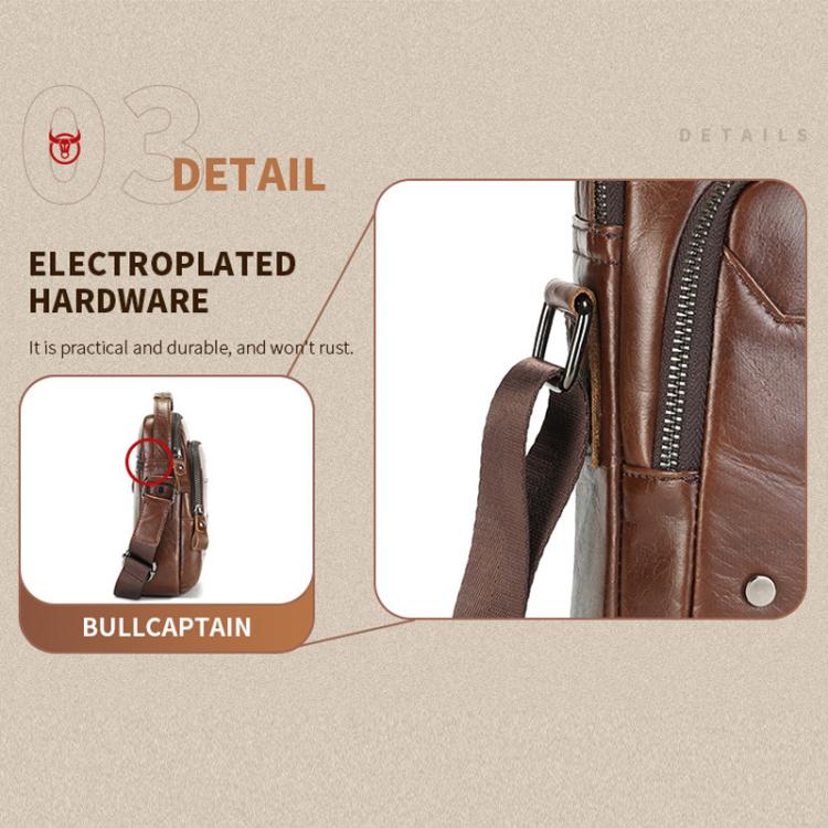 BULL CAPTAIN Vintage Men Genuine Leather Tablet Shoulder Bag