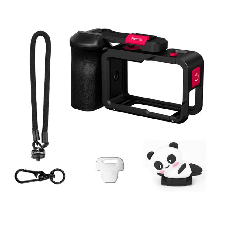For DJI Action 5 Pro/4/3 Flymile Street Shooting Handle Grip Expansion Cage Kit - Black