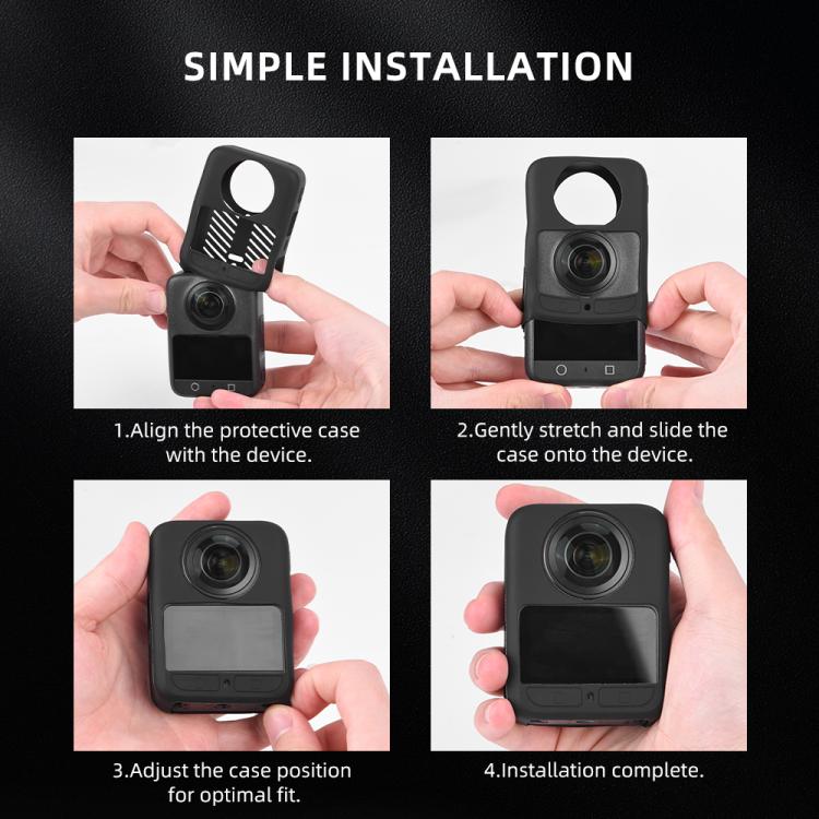 For DJI Osmo 360 Silicone Case Anti-Scratch Shock-Absorbing Dustproof Cover With Lens Cap