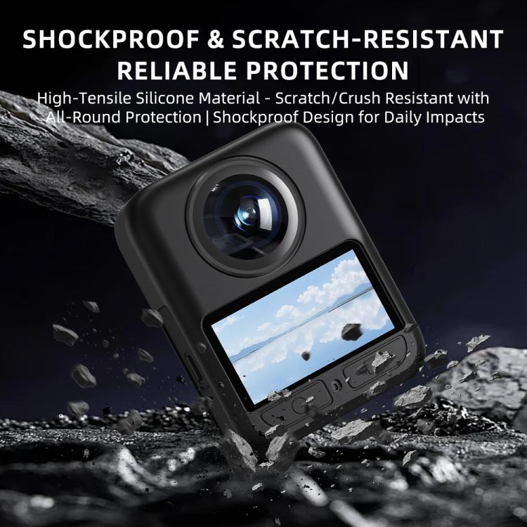 For DJI Osmo 360 Silicone Case Anti-Scratch Shock-Absorbing Dustproof Cover With Lens Cap