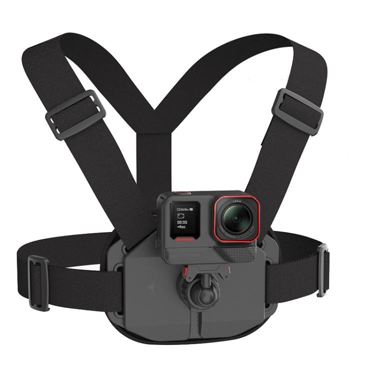 Universal Magnetic Quick-Release Chest Mount Harness For Action Cameras POV Hands-Free Recording - Black