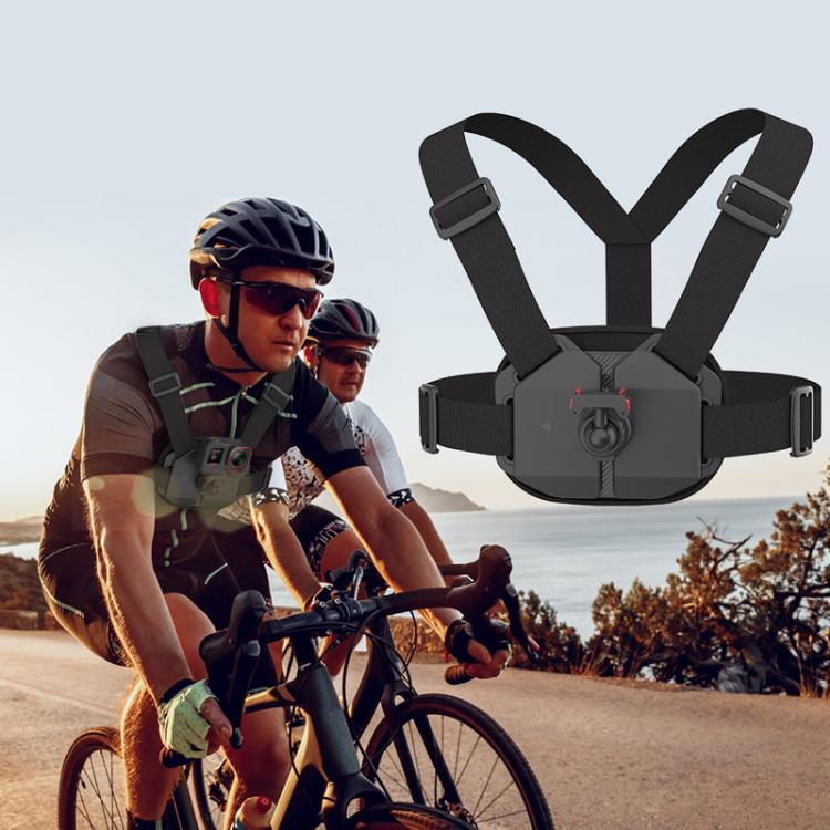 Universal Magnetic Quick-Release Chest Mount Harness For Action Cameras POV Hands-Free Recording - Black
