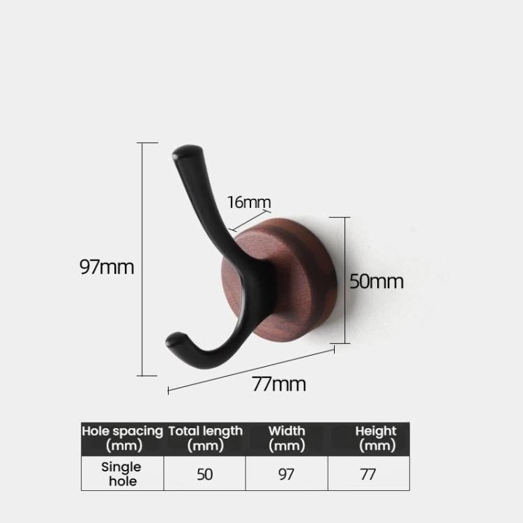 Hole-Free Clothes Hook Wall Wardrobe Clothes Hook 1 Hook Black