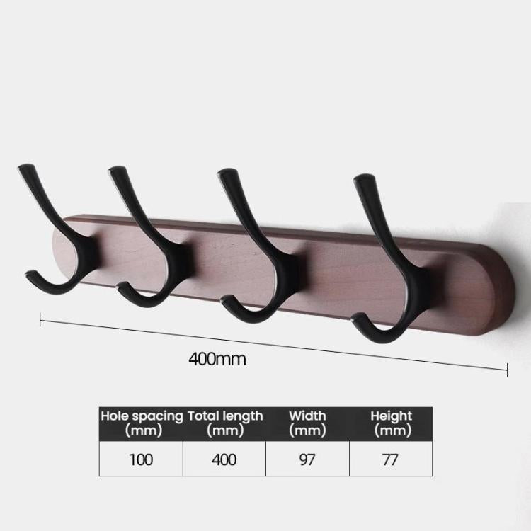 Hole-Free Clothes Hook Wall Wardrobe Clothes Hook 4 Hooks Black