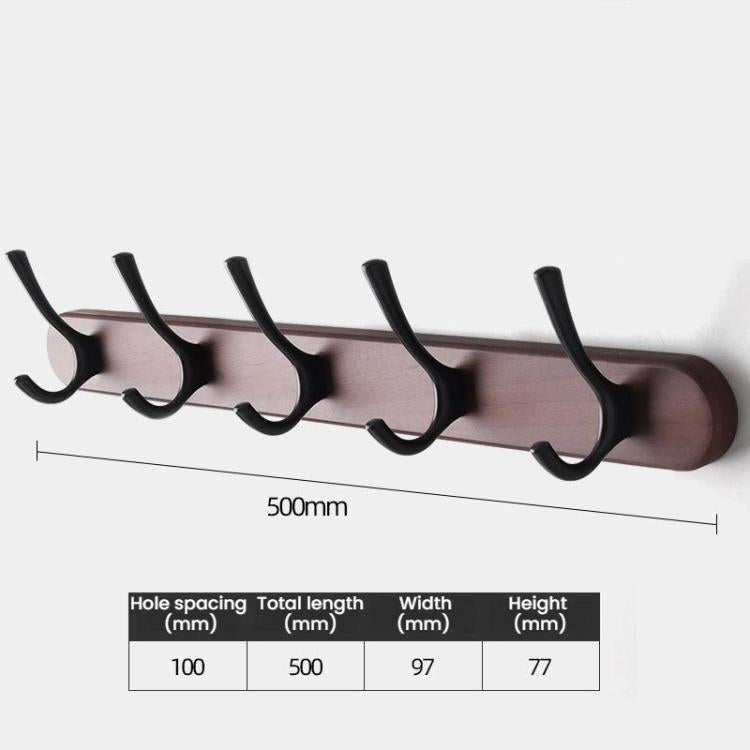 Hole-Free Clothes Hook Wall Wardrobe Clothes Hook 5 Hooks Black