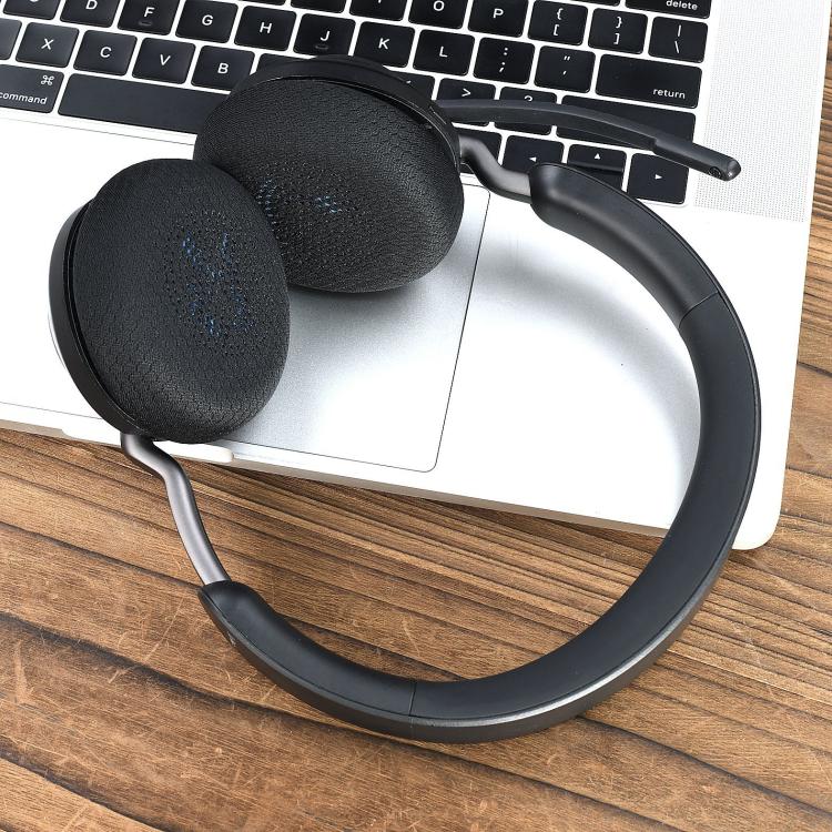 1pair Replacement Ear Pads for Jabra Elite 45h / Evolve2 65 UC Bluetooth Headphones - Black