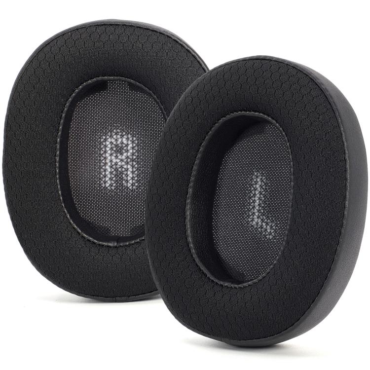 For JBL E55BT 1pair Replacement Earpads Protein Leather & Soccer-Inspired Mesh Combo Ear Cushions - Black
