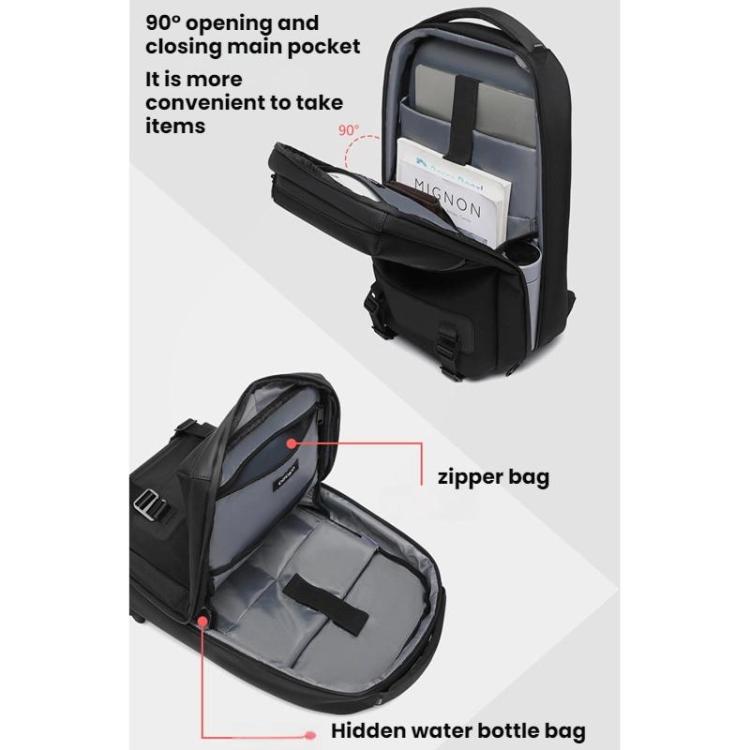 OZUKO Commuter Large-Capacity Waterproof Oxford Cloth Laptop Backpack