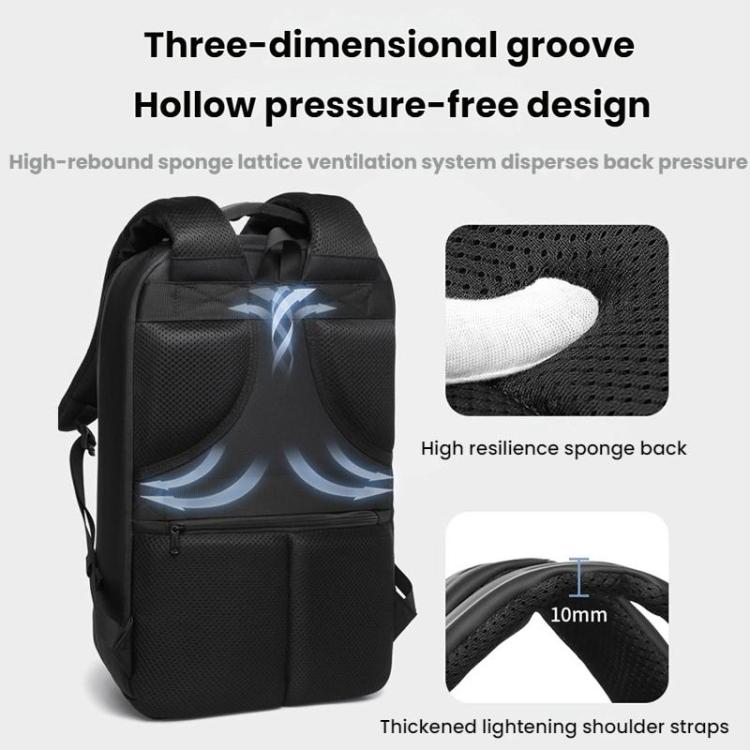 OZUKO Commuter Large-Capacity Waterproof Oxford Cloth Laptop Backpack