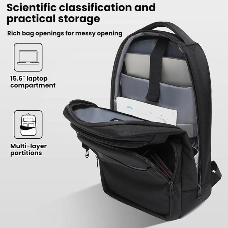 OZUKO Water-Repellent Multi-Compartment Business Laptop Backpack