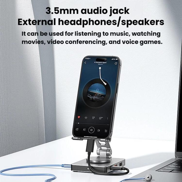 Blueendless ST803 Phone Rotating Stand Docking Station, Spec: 8 In 1