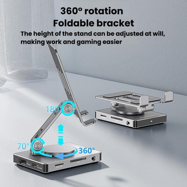 Blueendless ST803 Phone Rotating Stand Docking Station, Spec: 8 In 1
