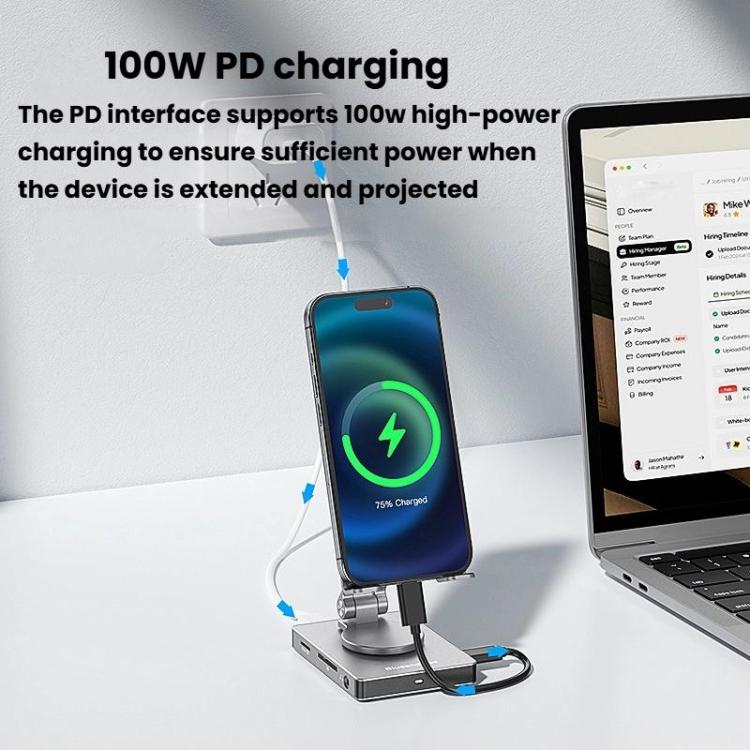 Blueendless ST803 Phone Rotating Stand Docking Station, Spec: 8 In 1