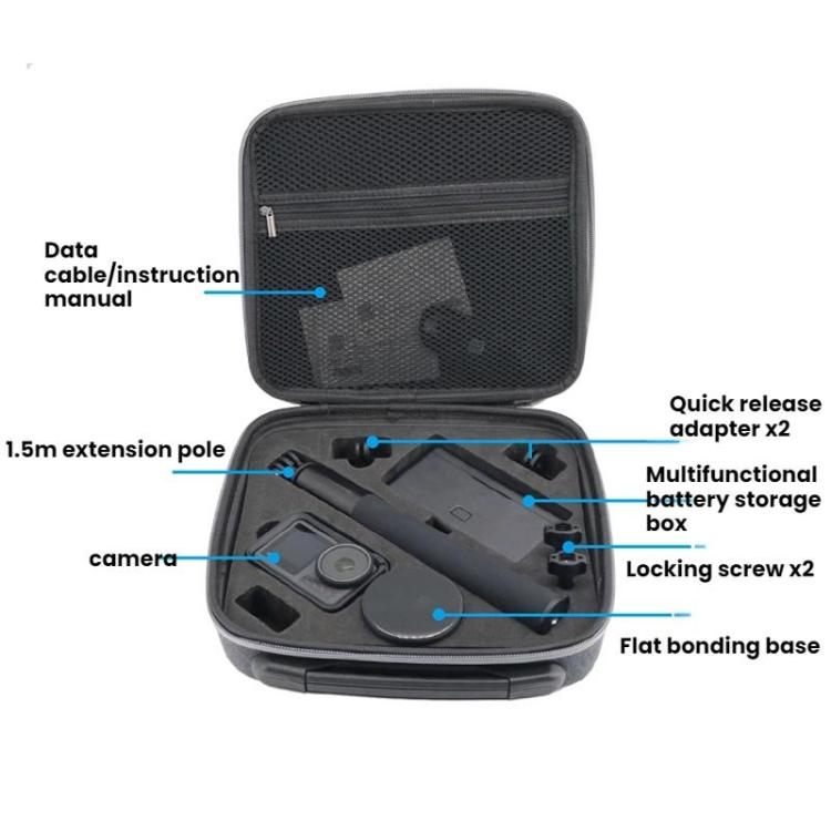 For DJI Osmo Action 5 Pro / 4 / 3 Action Camera Storage Bag - Dark Gray