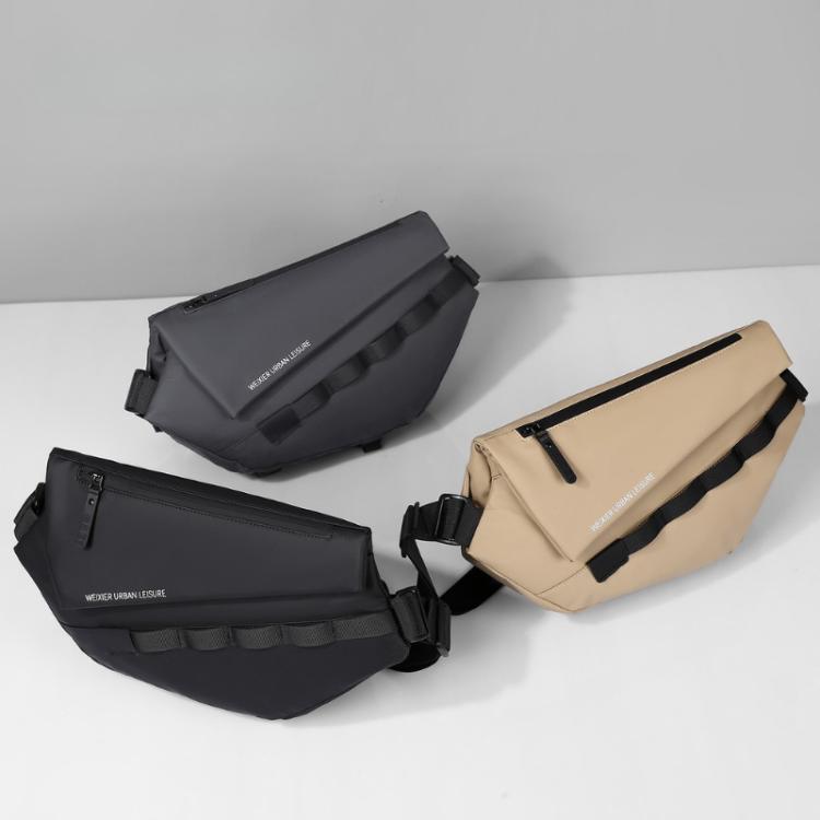 WEIXIER D897 Men Crossbody Bag With Magnetic Buckle Commuter Messenger Bag - Grey