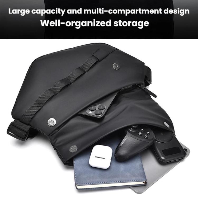 WEIXIER D897 Men Crossbody Bag With Magnetic Buckle Commuter Messenger Bag - Grey