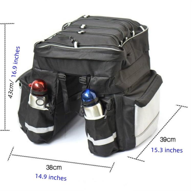 3 in 1 Mountain Bike Pannier With Large Capacity For Rear Racks - 39x38x43CM