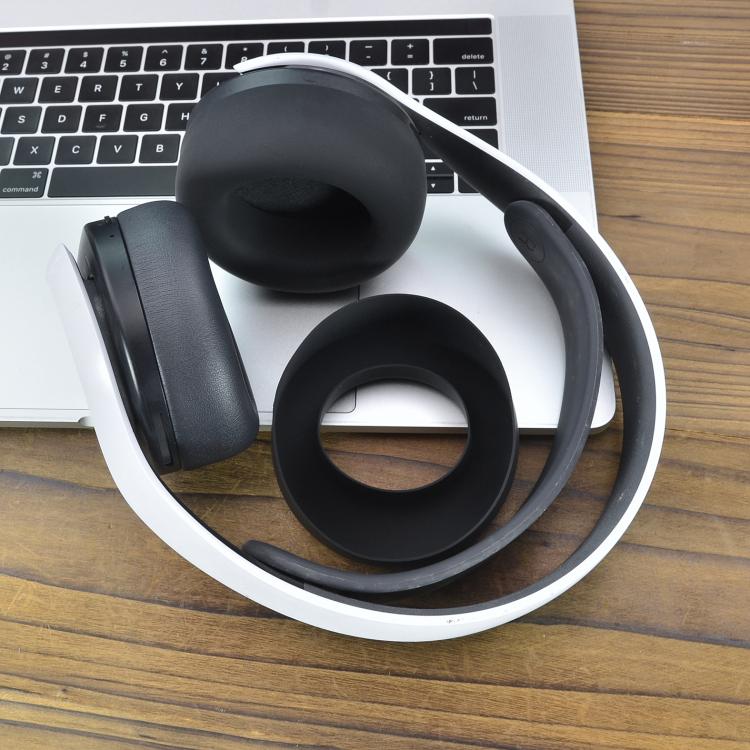 1pair Silicone Protective Cover for Sony PS5 PULSE 3D Wireless Headset Waterproof Dustproof Ear Cushion Covers - Black