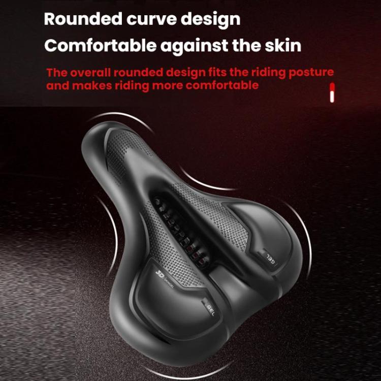 Thickened Universal Bicycle Saddle With Silicone Shock Absorber, Color: Black+USB Rechargeable Taillight - With Tools
