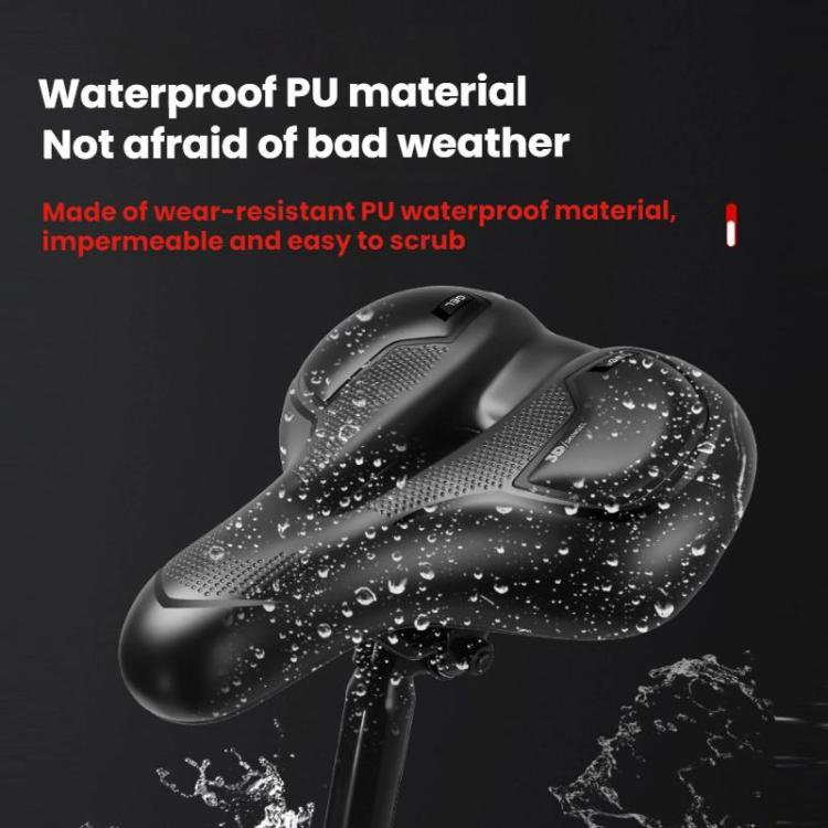 Thickened Universal Bicycle Saddle With Silicone Shock Absorber, Color: Black - With Tools